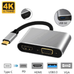 Converter 4 IN 1 TYPE-C to HDMI  And VGA+USB+PD