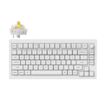 KEYCHRON V1 75% LAYOUT BANANA SWITCH WIRED KEYBOARD (WHITE)