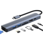 CONVERTER 7 IN 1 TYPE-C TO PD 100W/ USB3.0 *3 /RJ45