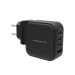 Powerology 3 Port PD + 1 QC3.0 GaN Wall Charger 100W - Black