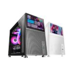 Mars Gaming Mc-Lcd, Micro-Atx Case, 8" Ips Lcd Screen, Tempered Glass Window, Modular Panel Design