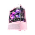 Mars Gaming Mc-Se, Micro-Atx Case, Front & Side Frameless Glass Panel, Bottom Mesh Design, Pink - Image 2