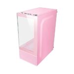 Mars Gaming Mc-Se, Micro-Atx Case, Front & Side Frameless Glass Panel, Bottom Mesh Design, Pink