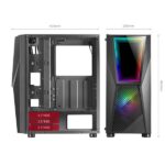 Mars Gaming Mc777 Atx Case, 2X 120Mm Argb Fan, T. Glass, Infinity Mirror, Black, White - Image 3