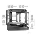 Mars Gaming Mc-Edge, Open Air Atx Computer Case, Triple Tempered Glass Panels, Black - Image 3