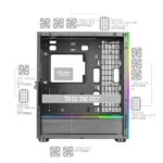 Mars Gaming Mc-Ultra Xxl Premium Custom E-Atx Case, Argb Dual Stripes, Dual Vertical Chamber, Black, White - Image 2