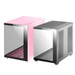 Mars Gaming Mcv4 Xxl Premium Custom E-Atx Case, Frameless 90º Glass, Black , Pink