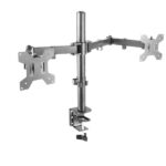 Mars Gaming Marm2, Dual Monitor Arm For Up To 27" Screens, Articulated And Height Adjustable, Black