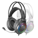 Mars Gaming Mh124, Frgb Rainbow Gaming Headset, Ergonomic Floating Headband, Flexible Microphone, On-Ear Volume Control, 2-In-1 Jack Cable Adapter