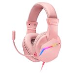 Mars Gaming Mh122 Frgb Headphones+Mic, Hifi, Noise Cancel, Universal Compatibility, Pink