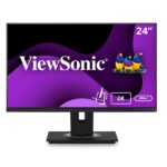ViewSonic VG2455 24'' Business Monitor| IPS Technology | Advanced Ergonomics | tilt, swivel, pivot & height adjustment| 3 Sided Frameless |Optimized Viewing |Carrying handle | 2W Dual speaker  | 60 Hz | Resolution:1920x1080|1 HDMI|1 Display Port |1 VGA| 1 USB-C |3 USB-A| 1USB-B