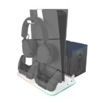 Mars Gaming Mps5-B2, Slim, Standard And Digital Ps5 Rgb Stand With Cooling, Gamepad Charge, Organizer + Headset Holder