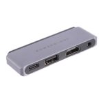 Powerology 4 in 1 USB-C Hub (USB 2.0 , 60W USB-C Power Delivery Charging, HDMI Supports 4k , 3.5mm Aux Input, Aluminium Frame - Image 3