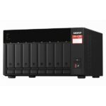 QNAP 8-bay NAS, AMD Ryzen V1000 series V1500B 4C/8T 2.2GHz, 8GB DDR4 RAM (2 x SODIMM slots, max. 64GB, optional ECC RAM support), 8x SATA 6Gb/s bays, 2x M.2 NVMe PCIe Gen3 SSD slots, 2 x 2.5GbE LAN, optional 10GbE, 2x PCIe 3.0 x 4 slots, USB 3.2 Gen2 Type-A & USB 3.2 Gen1 Type-C ports, bundle QSW-1105-5T 2.5GbE x 5 ports unmanaged switch, Realtek TL8371+RTL8221B - Image 2