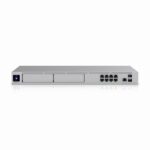Desktop UniFi Cloud Gateway with integrated WiFi 6 and PoE switching. Dream Machine Pro Max, 10G Cloud Gateway with 200+ UniFi device / 2,000+ client support, 5 Gbps IPS routing, and redundant NVR storage