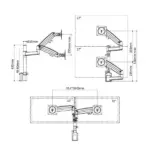 NB D22 DuaL Monitor Wall Mount Arm – 22″–32″ - Image 2